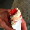 A spoonful of the Scorpion Sting flavor at Peppers' ice cream shop.
