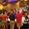Gathering for the Horseradish contest, sponsored by Bald Eagle Foods