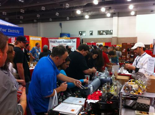 Random show attendees at the Gunther's Gourmet booth