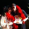 Michele Northrup and Lick-a-Thon winner Vic Clinco