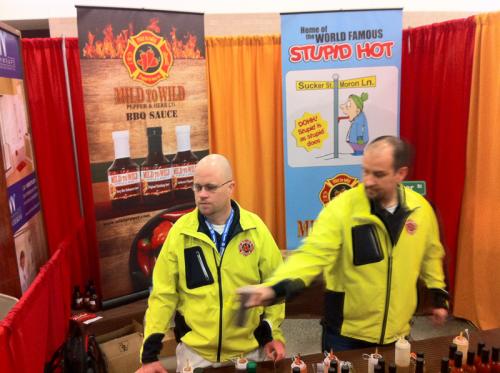 New owner Barry Tippmann (right) in the The Mild to Wild Pepper and Herb Co. booth.