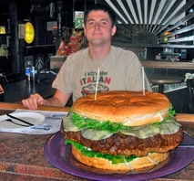 Man Eats 15 Lb Burger at Denny's Beer Barrel Pub