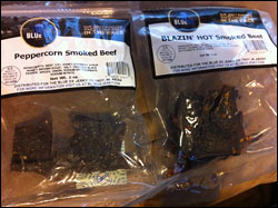 Blue Ox Jerky Co. Peppercorn Smoked Beef and BLAZIN' HOT Smoked Beef Jerky