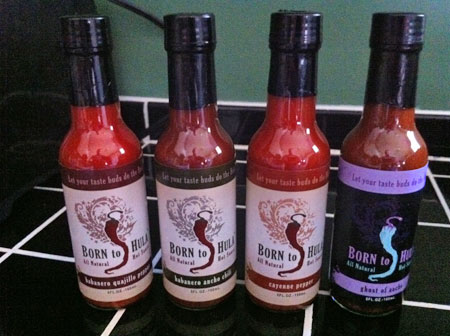 Born to Hula Hot Sauces - Cayenne Pepper Sauce, Habanero Ancho Chili Sauce, Habanero Guajillo Pepper Sauce and Ghost of Ancho