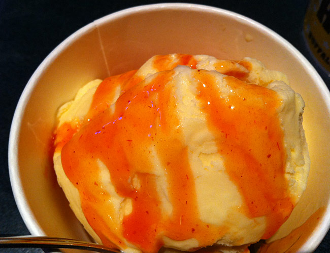 Buffalo Wild Wings Spicy Ice Cream - Berry Habanero and Caramel Heat