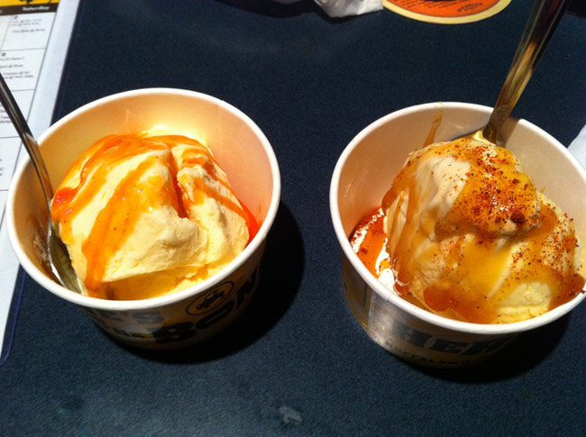 Buffalo Wild Wings Spicy Ice Cream - Berry Habanero and Caramel Heat