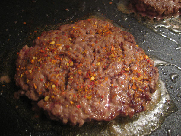 Dave's Dragon Dust Habanero Pepper Blend on a Hamburger