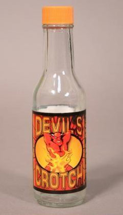 Devil's Crotch Hot Sauce prop bottle from the movie Paul Blart: Mall Cop