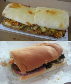 Domino's Sweet & Spicy Chicken Habanero Oven Baked Sandwich vs Subway Buffalo Chicken Sub