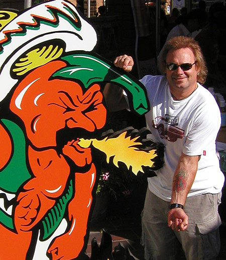 Michael Anthony with his Ring of Fire tattoo