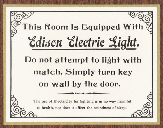 Old Light Bulb Warning Sign