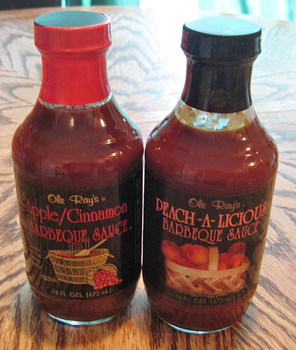 Ole Ray's Apple/Cinnamon and Peach-A-Licious Barbeque Sauces