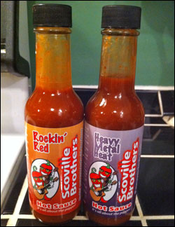 Scoville Brothers Rockin' Red Hot Sauce and Heavy Metal Heat Hot Sauce