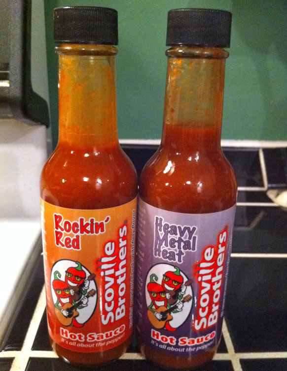 Scoville Brothers Rockin' Red Hot Sauce and Heavy Metal Heat Hot Sauce