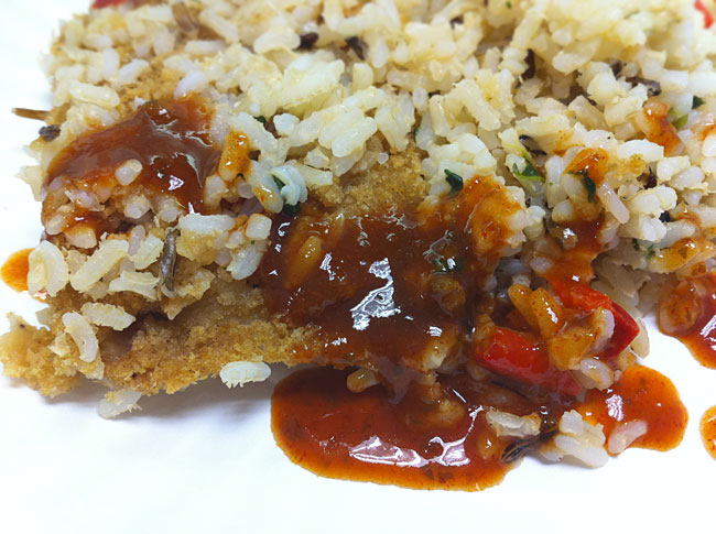 Thai Fuzion Sweet and Spicy Dipping Hot Sauce with fish and rice