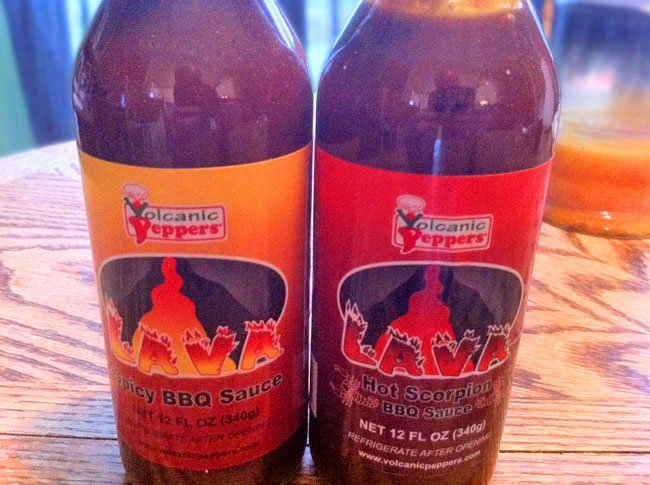 Volcanic Peppers Lava Spicy BBQ Sauce and Lava Hot Scorpion BBQ Sauce