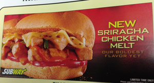 Subway to Launch Multiple Sriracha Subs to Coincide with Hunger Games: Catching Fire