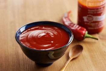 Bowl of sriracha sauce